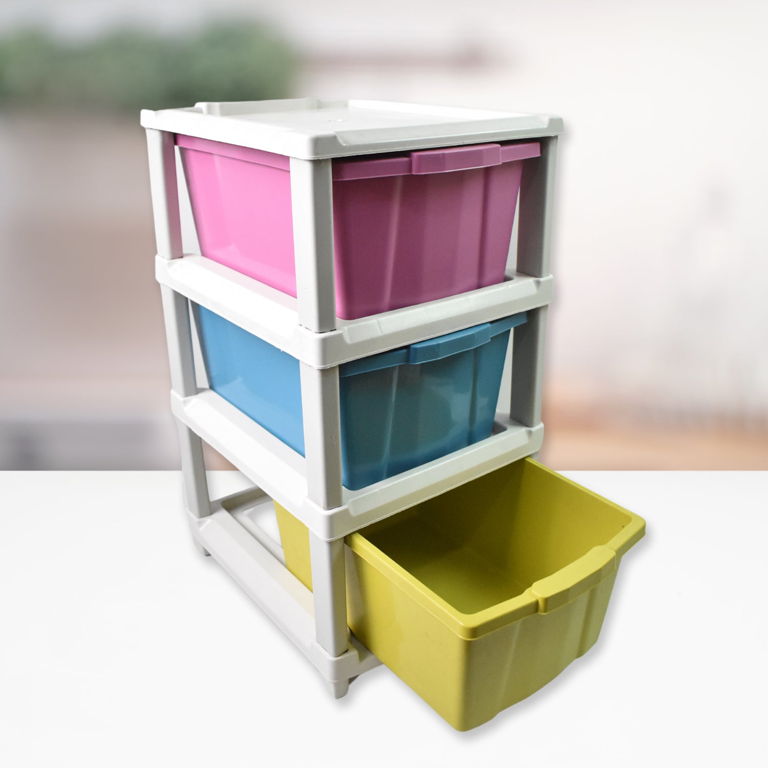 3 Layer Plastic Drawer Storage Organizer (1 Pc) 3 Layer Plastic Drawer Storage Organizer (1 Pc)